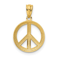 Load image into Gallery viewer, 14k Polished Peace Sign Circle Pendant
