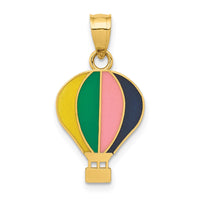 Load image into Gallery viewer, 14k Polished Multi-color Enamel Hot Air Balloon Pendant
