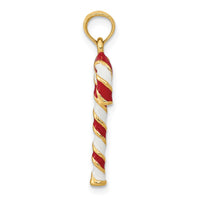 Load image into Gallery viewer, 14k 3D Enameled Candy Cane Charm
