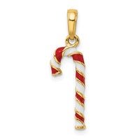 Load image into Gallery viewer, 14k 3D Enameled Candy Cane Charm
