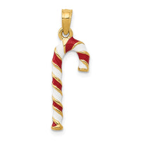 Load image into Gallery viewer, 14k 3D Enameled Candy Cane Charm
