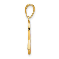 Load image into Gallery viewer, 14k Pink Enameled Awareness Ribbon Pendant
