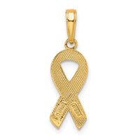 Load image into Gallery viewer, 14k Pink Enameled Awareness Ribbon Pendant
