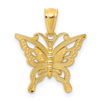 Load image into Gallery viewer, 14k Diamond-cut Butterfly Pendant
