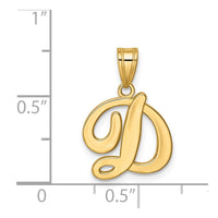 Load image into Gallery viewer, 14KY Script Letter D Initial Pendant
