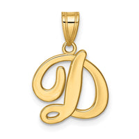 Load image into Gallery viewer, 14KY Script Letter D Initial Pendant
