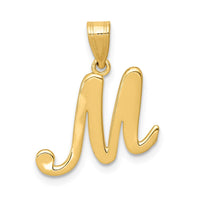 Load image into Gallery viewer, 14KY Script Letter M Initial Pendant
