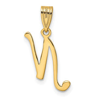 Load image into Gallery viewer, 14KY Script Letter N Initial Pendant
