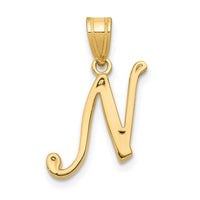 Load image into Gallery viewer, 14KY Script Letter N Initial Pendant
