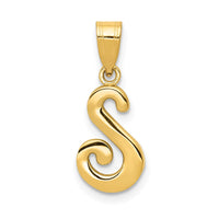 Load image into Gallery viewer, 14KY Script Letter S Initial Pendant

