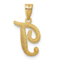 Load image into Gallery viewer, 14KY Script Letter T Initial Pendant
