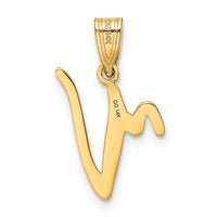 Load image into Gallery viewer, 14KY Script Letter V Initial Pendant
