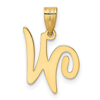 Load image into Gallery viewer, 14KY Script Letter W Initial Pendant
