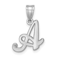 Load image into Gallery viewer, 14KW White Gold Script Letter A Initial  Pendant
