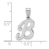 Load image into Gallery viewer, 14KW White Gold Script Letter B Initial  Pendant
