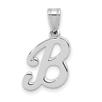 Load image into Gallery viewer, 14KW White Gold Script Letter B Initial  Pendant
