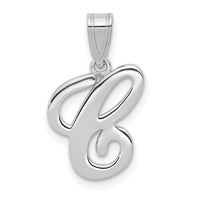 Load image into Gallery viewer, 14KW White Gold Script Letter C Initial  Pendant
