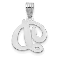 Load image into Gallery viewer, 14KW White Gold Script Letter D Initial  Pendant
