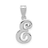 Load image into Gallery viewer, 14KW White Gold Script Letter E Initial Pendant
