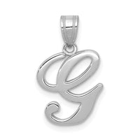 Load image into Gallery viewer, 14KW White Gold Script Letter G Initial Pendant
