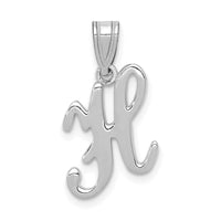 Load image into Gallery viewer, 14KW White Gold Script Letter H Initial Pendant
