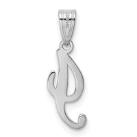 Load image into Gallery viewer, 14KW White Gold Script Letter I Initial Pendant
