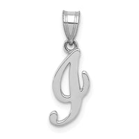 Load image into Gallery viewer, 14KW White Gold Script Letter I Initial Pendant
