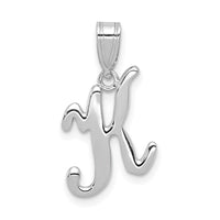 Load image into Gallery viewer, 14KW White Gold Script Letter K Initial Pendant
