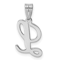 Load image into Gallery viewer, 14KW White Gold Script Letter L Initial Pendant

