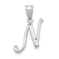 Load image into Gallery viewer, 14KW White Gold Script Letter N Initial Pendant
