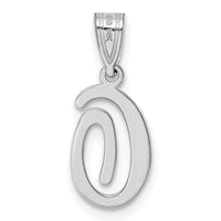 Load image into Gallery viewer, 14KW White Gold Script Letter O Initial Pendant
