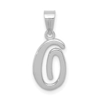 Load image into Gallery viewer, 14KW White Gold Script Letter O Initial Pendant
