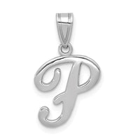 Load image into Gallery viewer, 14KW White Gold Script Letter P Initial Pendant
