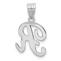 Load image into Gallery viewer, 14KW White Gold Script Letter R Initial Pendant
