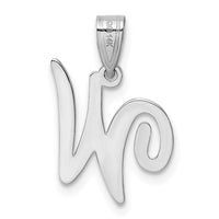 Load image into Gallery viewer, 14KW White Gold Script Letter W Initial Pendant
