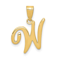 Load image into Gallery viewer, 14KY Script Letter W Initial Pendant
