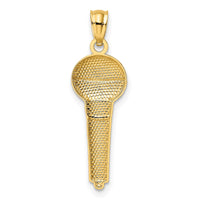 Load image into Gallery viewer, 14k and Rhodium Microphone Pendant
