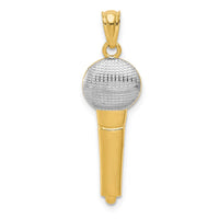 Load image into Gallery viewer, 14k and Rhodium Microphone Pendant
