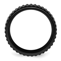 Load image into Gallery viewer, Chisel Black Zirconium Polished 8mm Grooved Band
