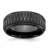Load image into Gallery viewer, Chisel Black Zirconium Polished 8mm Grooved Band
