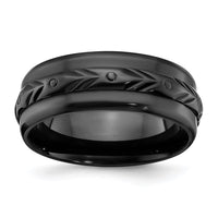 Load image into Gallery viewer, Chisel Black Zirconium Polished 8mm Band
