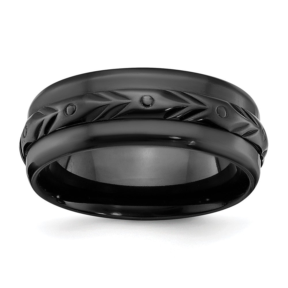 Chisel Black Zirconium Polished 8mm Band