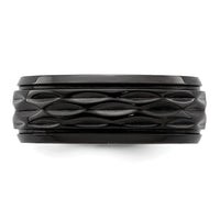 Load image into Gallery viewer, Chisel Black Zirconium Polished and Diamond-cut 8mm Band
