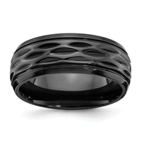 Load image into Gallery viewer, Chisel Black Zirconium Polished and Diamond-cut 8mm Band
