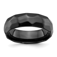 Load image into Gallery viewer, Chisel Black Zirconium Polished and Hammered 7mm Band
