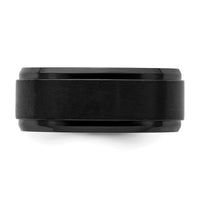 Load image into Gallery viewer, Chisel Black Zirconium Polished with Brushed Center 9mm Beveled Edge Band
