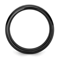 Load image into Gallery viewer, Chisel Black Zirconium Polished with Imitation Opal Inlay 8mm Band
