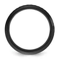Load image into Gallery viewer, Chisel Black Zirconium Polished Grooved 8mm Band
