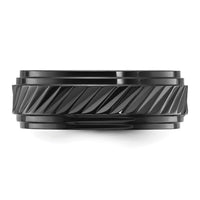 Load image into Gallery viewer, Chisel Black Zirconium Polished Grooved 8mm Band
