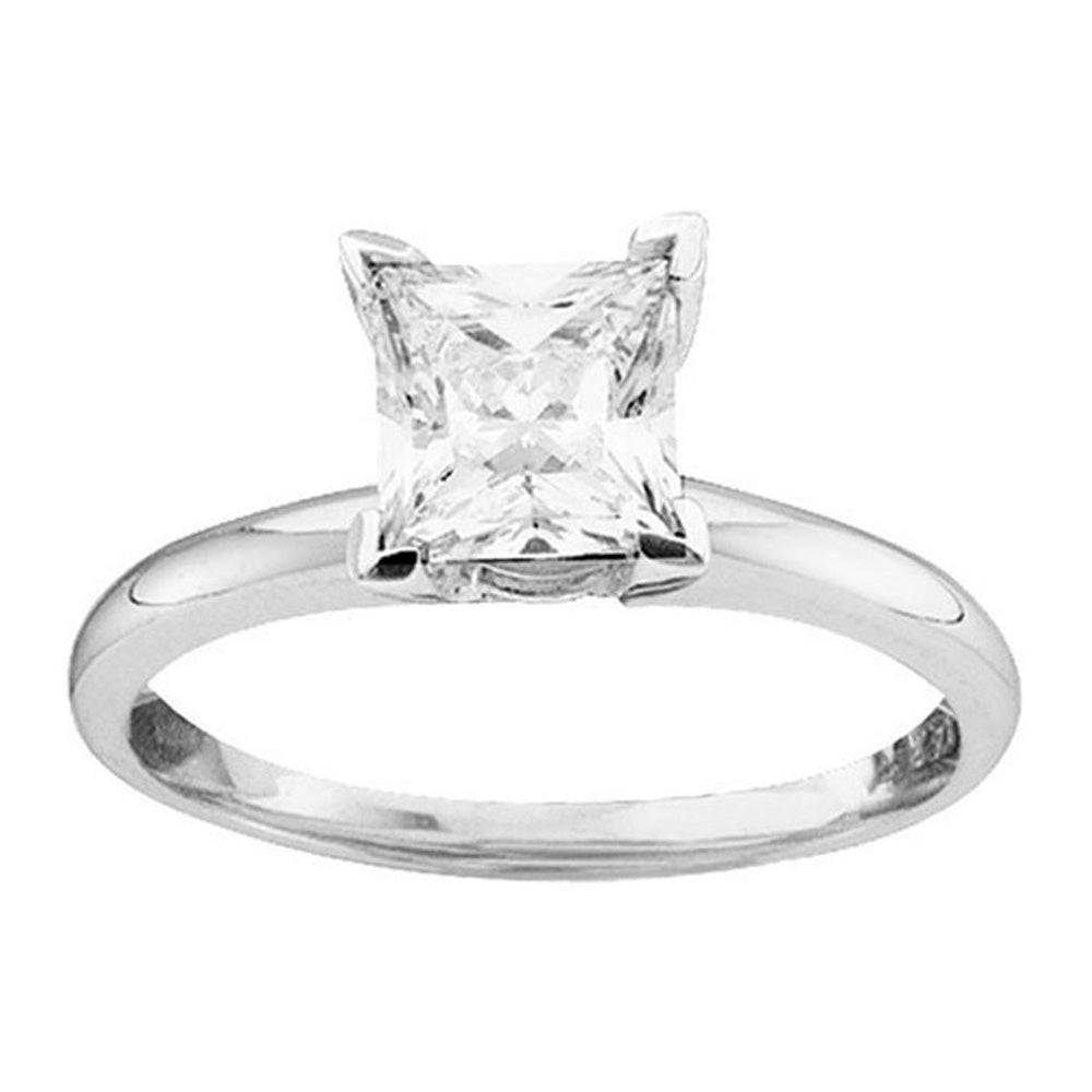 14kt White Gold Womens Princess Diamond Solitaire Bridal Wedding Engagement Ring 1/4 Cttw